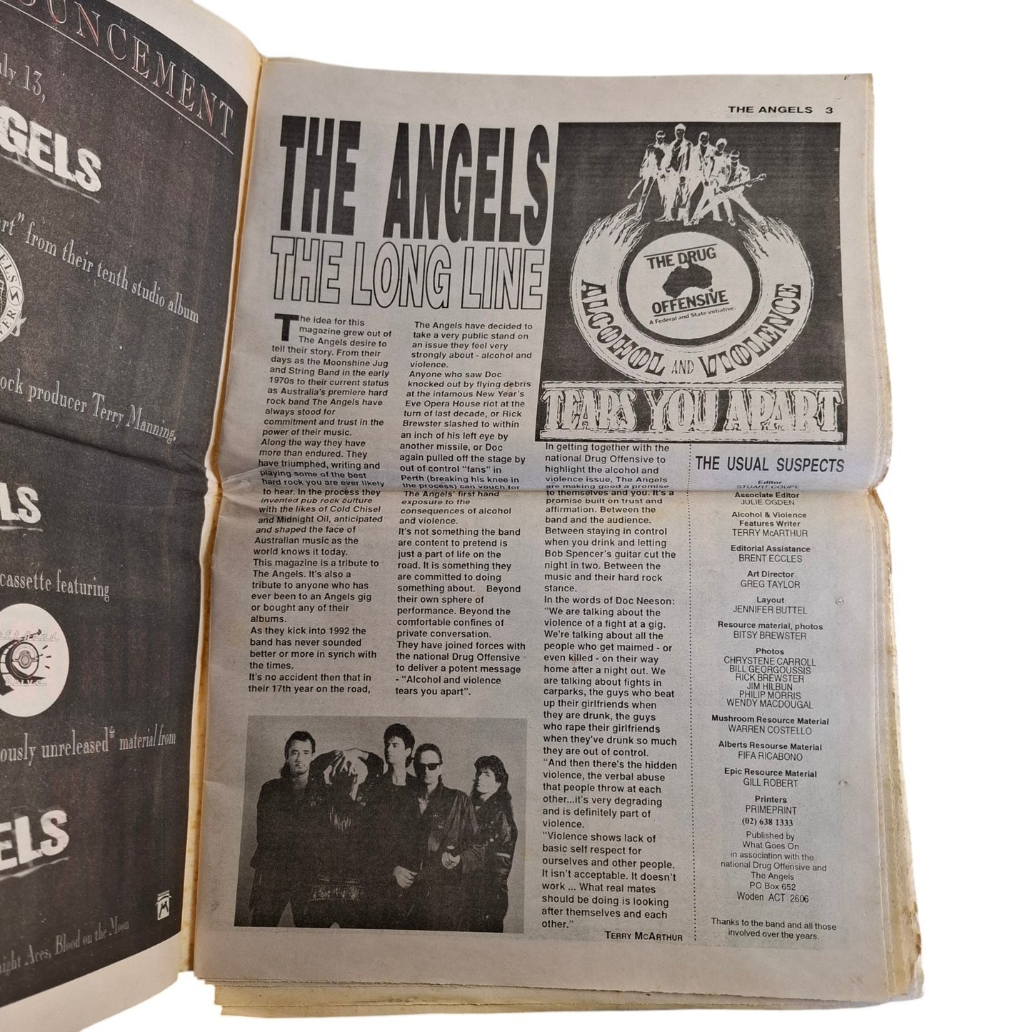 Hot Metal : The Angels The Long Line Newspaper Magazine