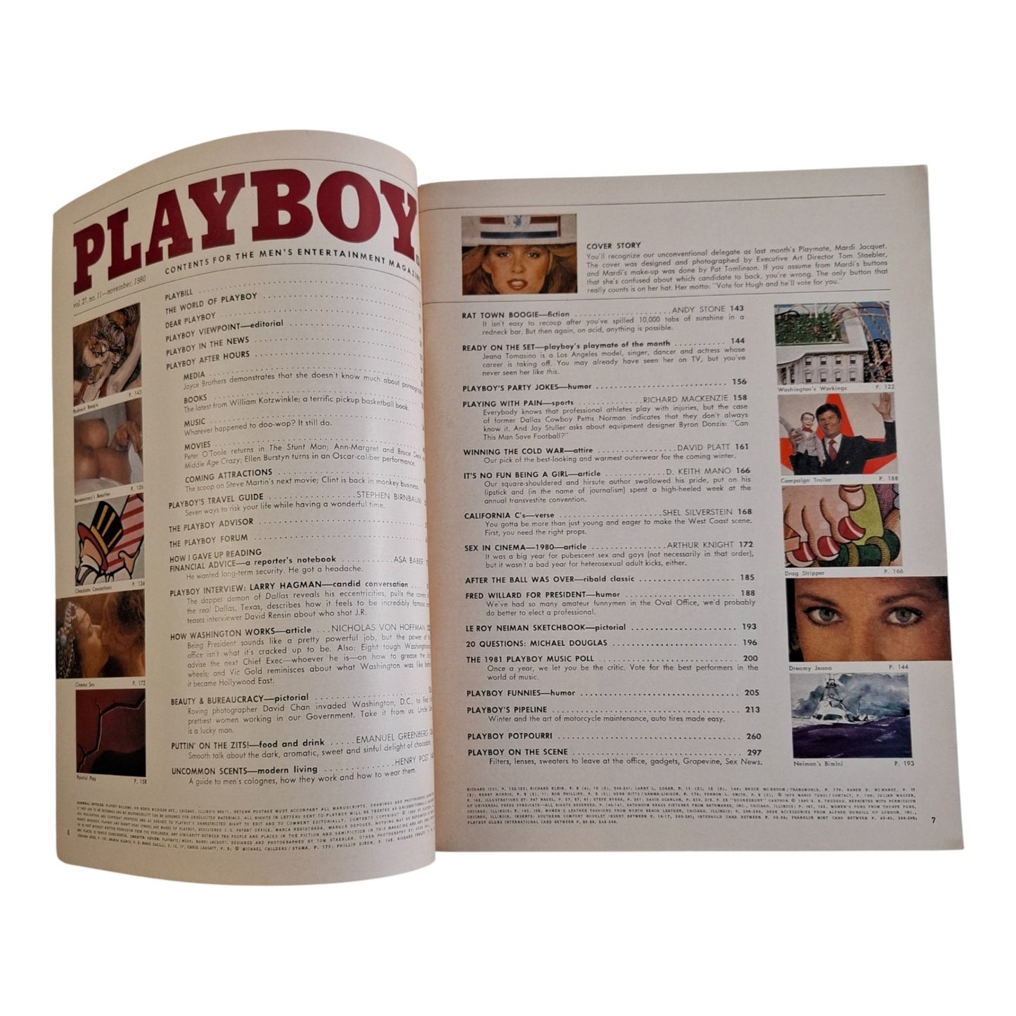 Playboy Magazine November 1980  Mardi Jacquet / Jeana Tomasino