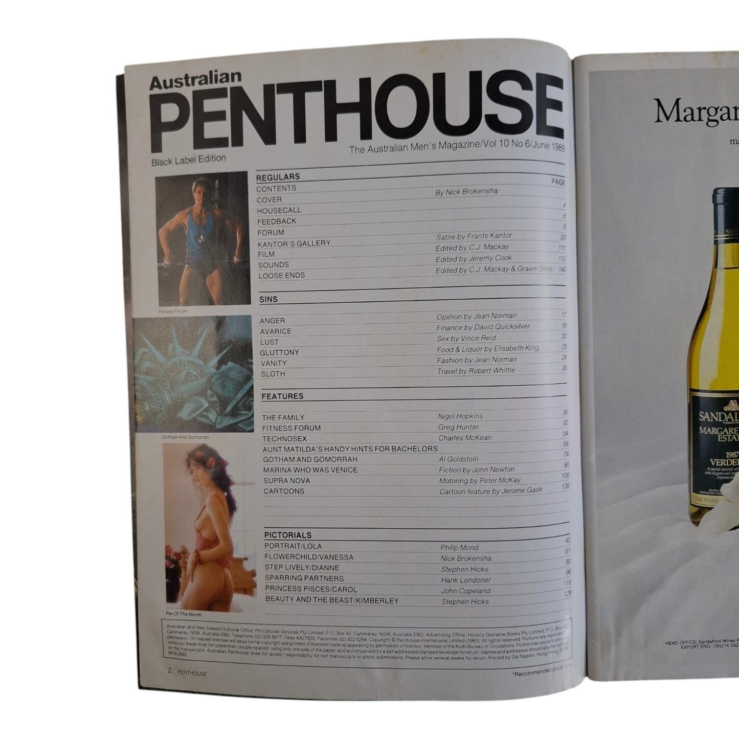 Australian Penthouse Magazine June 1989 Vanessa Walton / Lola Anders