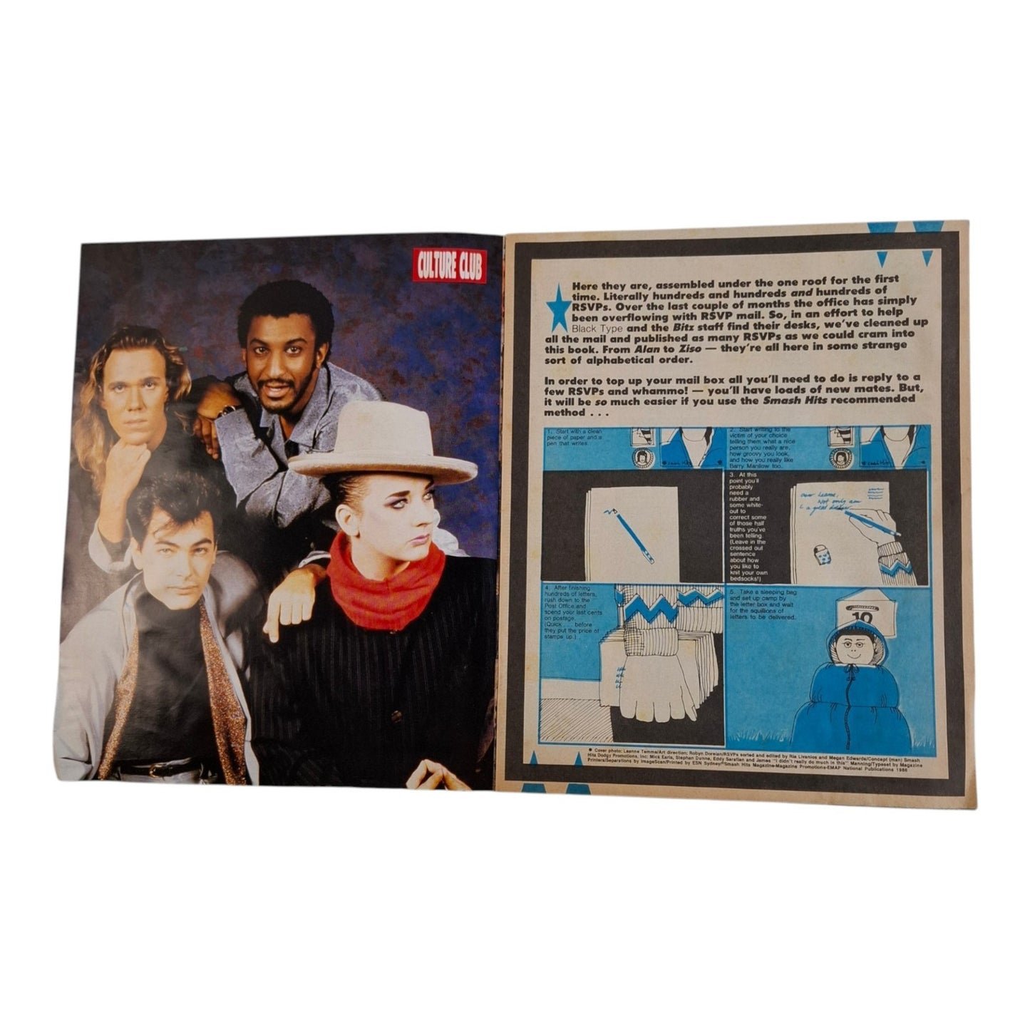 1986 Smash Hits Magazine RSVP Directory