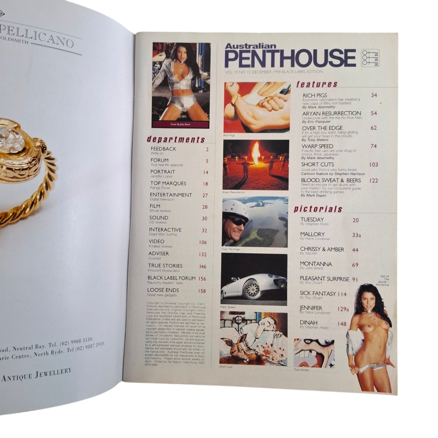 Australian Penthouse Magazine December 1998 Montanna / Mallory Knox
