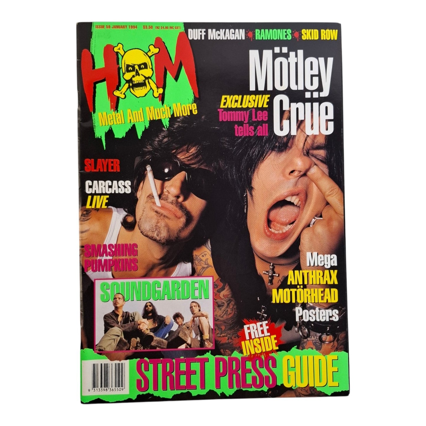 Hot Metal #59  Music Magazine January 1994 Motley Crue / Slayer