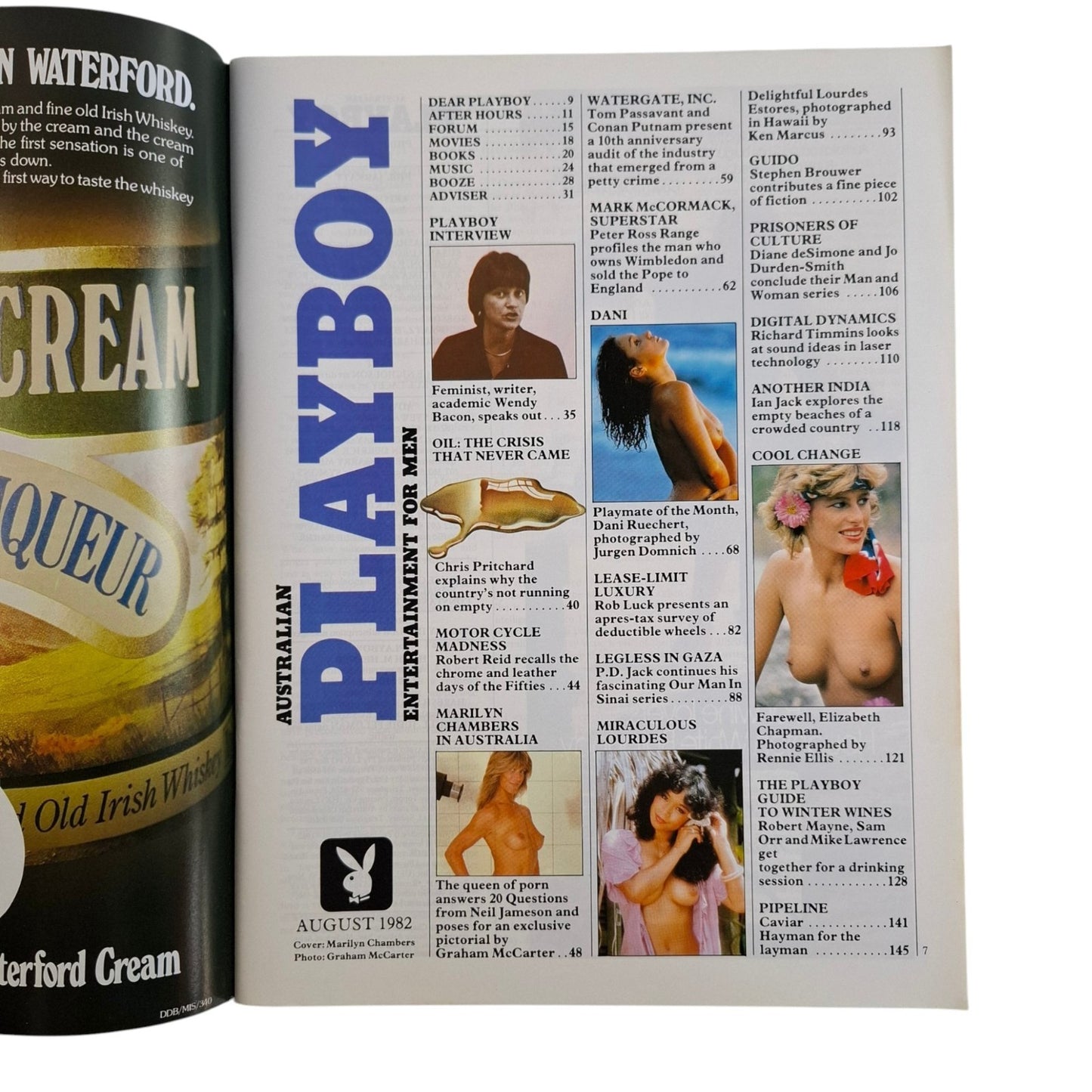 Australian Playboy Magazine August 1982 Marilyn Chambers / Dani Ruechert