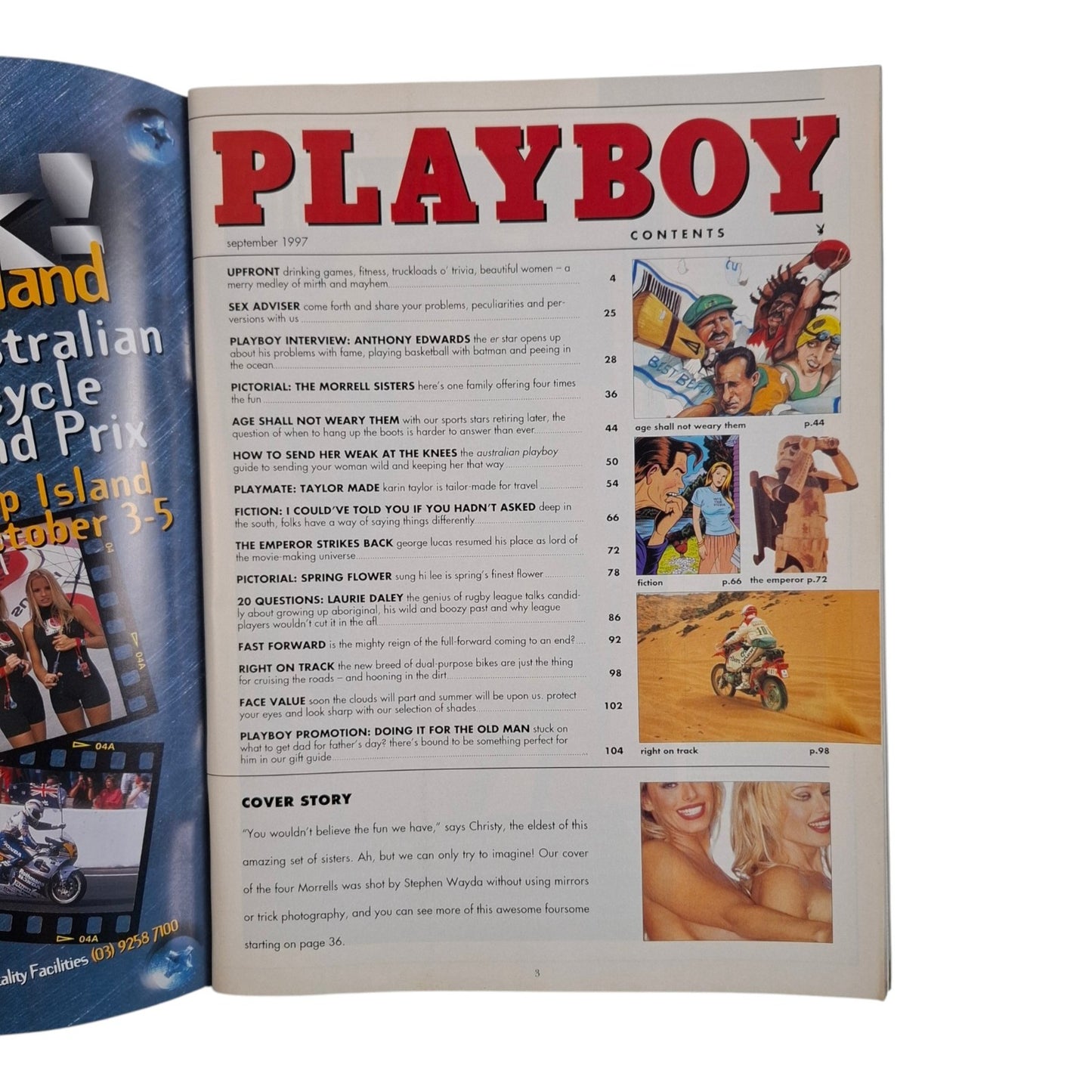 Australian Playboy Magazine October 1997 Morell Sisters / Karin Taylor .