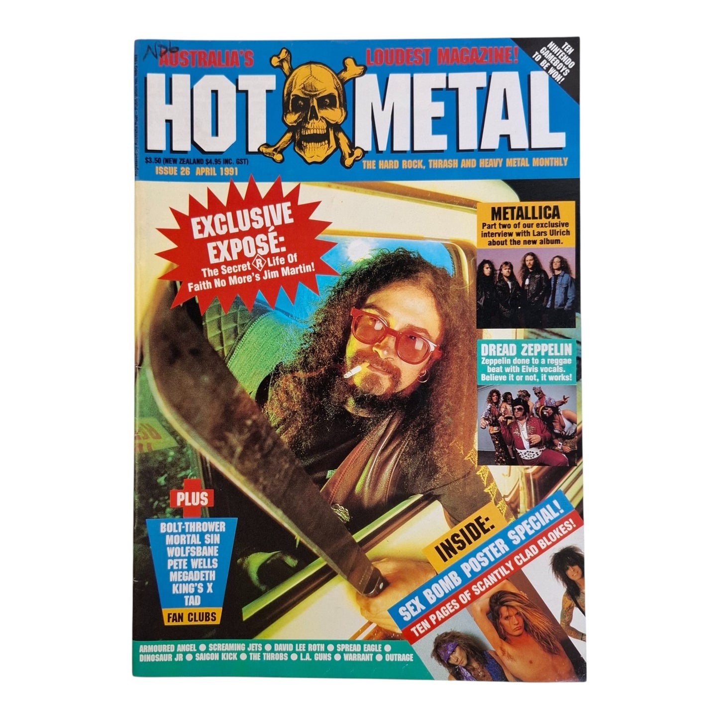Hot Metal #26 Music Magazine April 1991 Faith No More / Metallica
