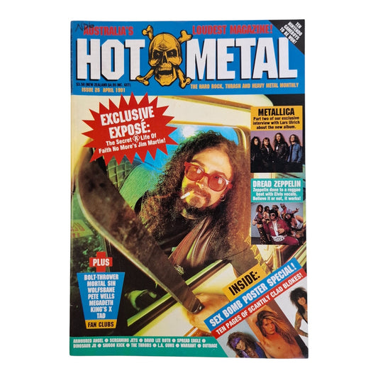 Hot Metal #26 Music Magazine April 1991 Faith No More / Metallica