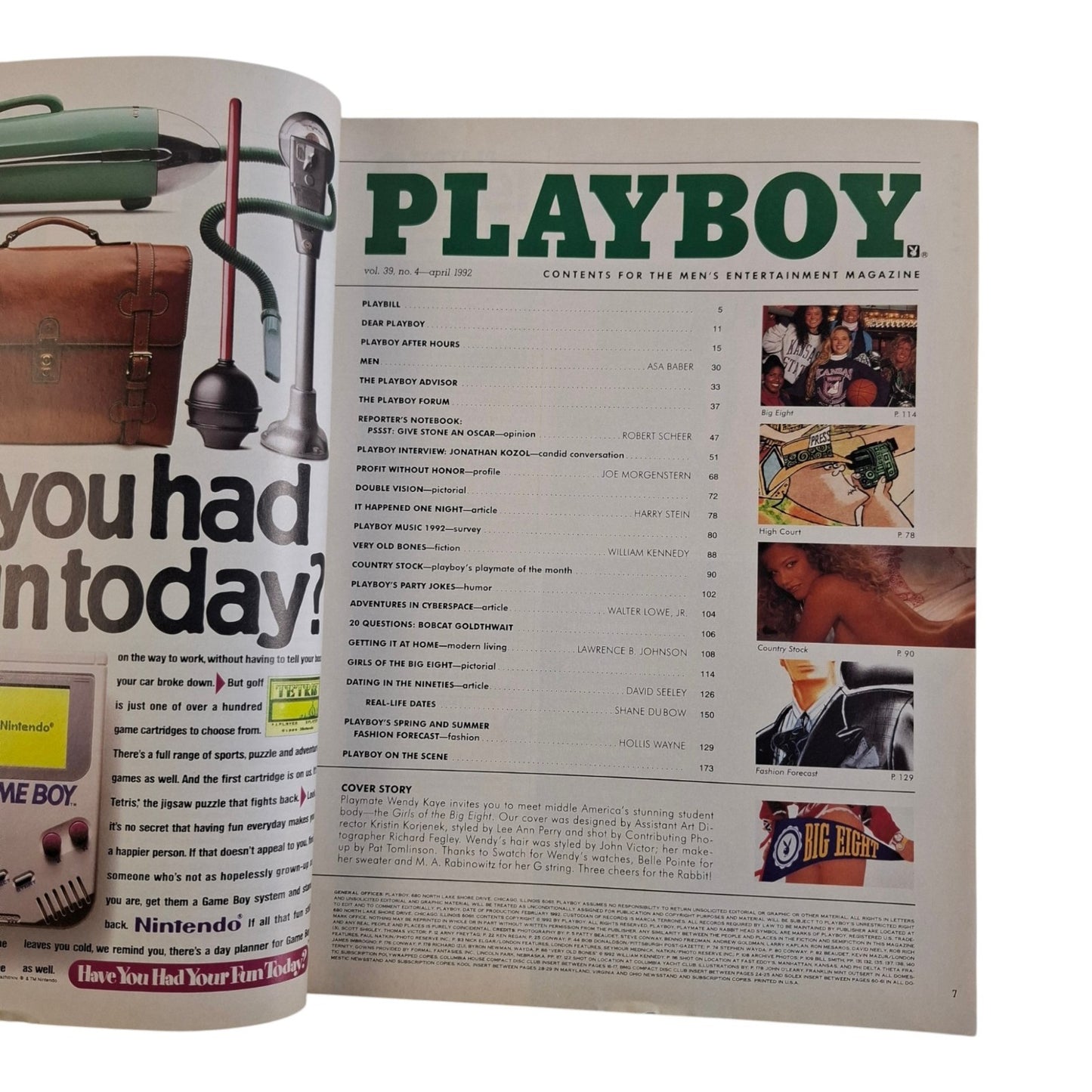 Playboy Magazine April 1992 Wendy Kaye / Cady Cantrell