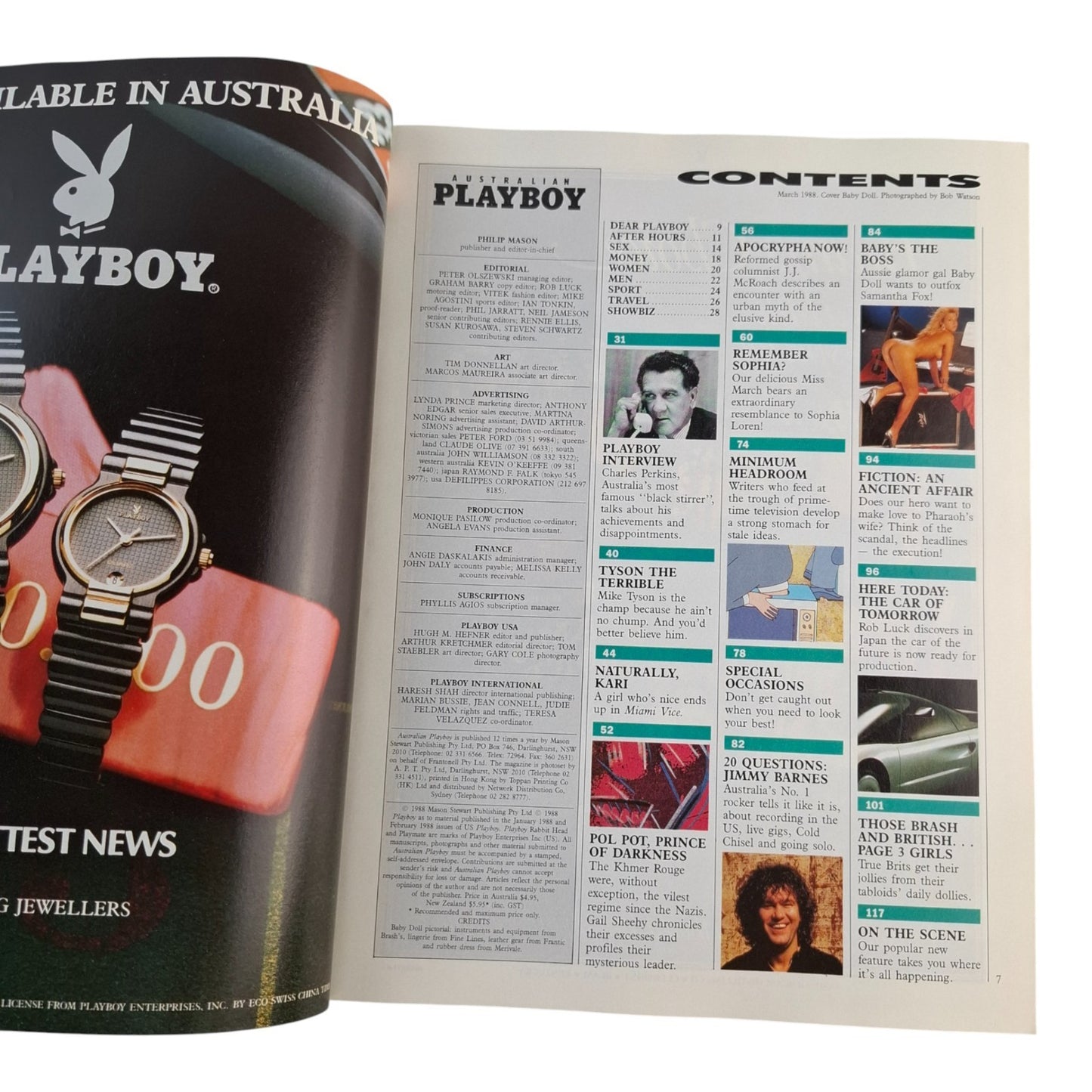 Australian Playboy Magazine February 1988 Baby Doll / Cristina Garavaglia RARE