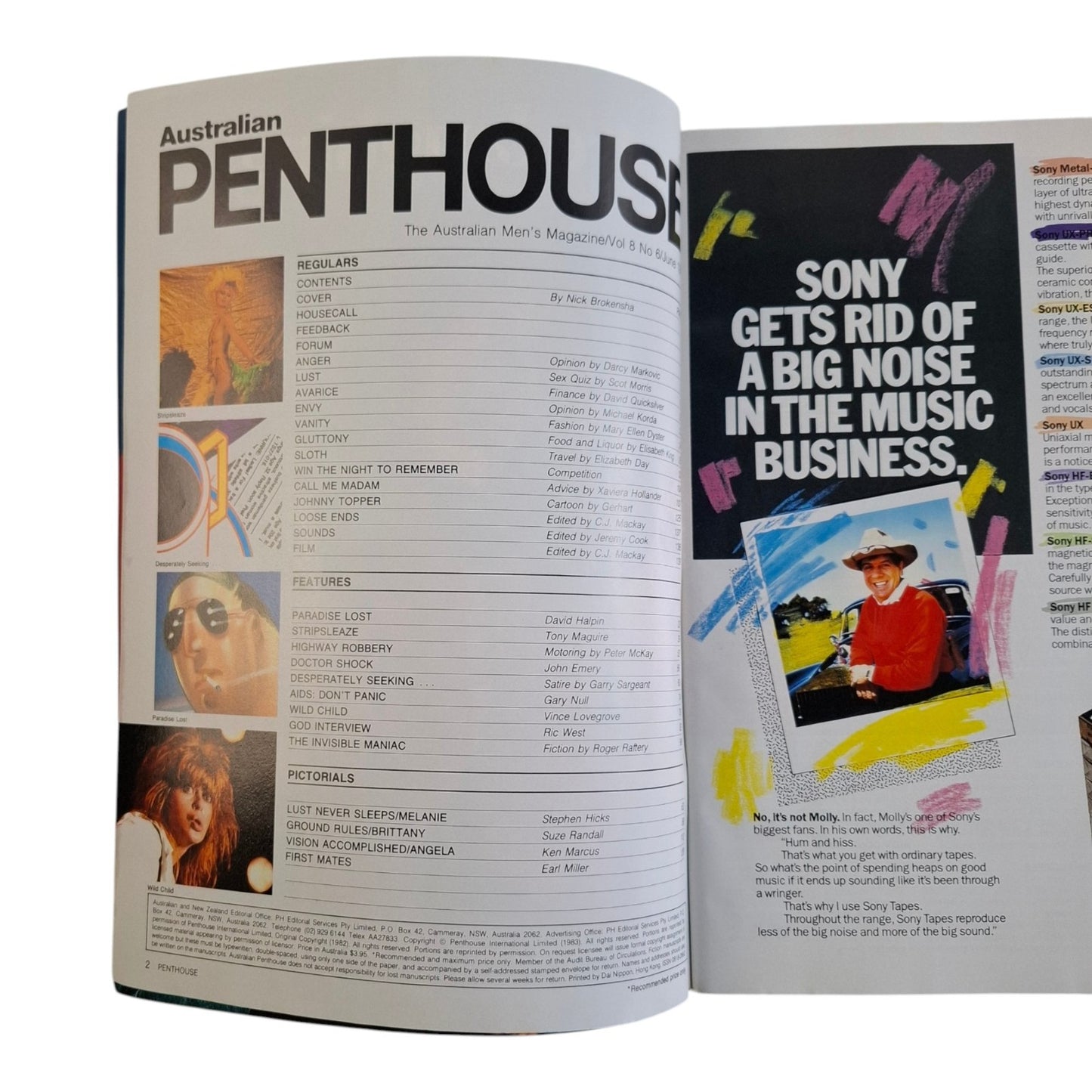 AUSTRALIAN PENTHOUSE Magazine June 1987 Melanie Peake / Sandra Nelson.