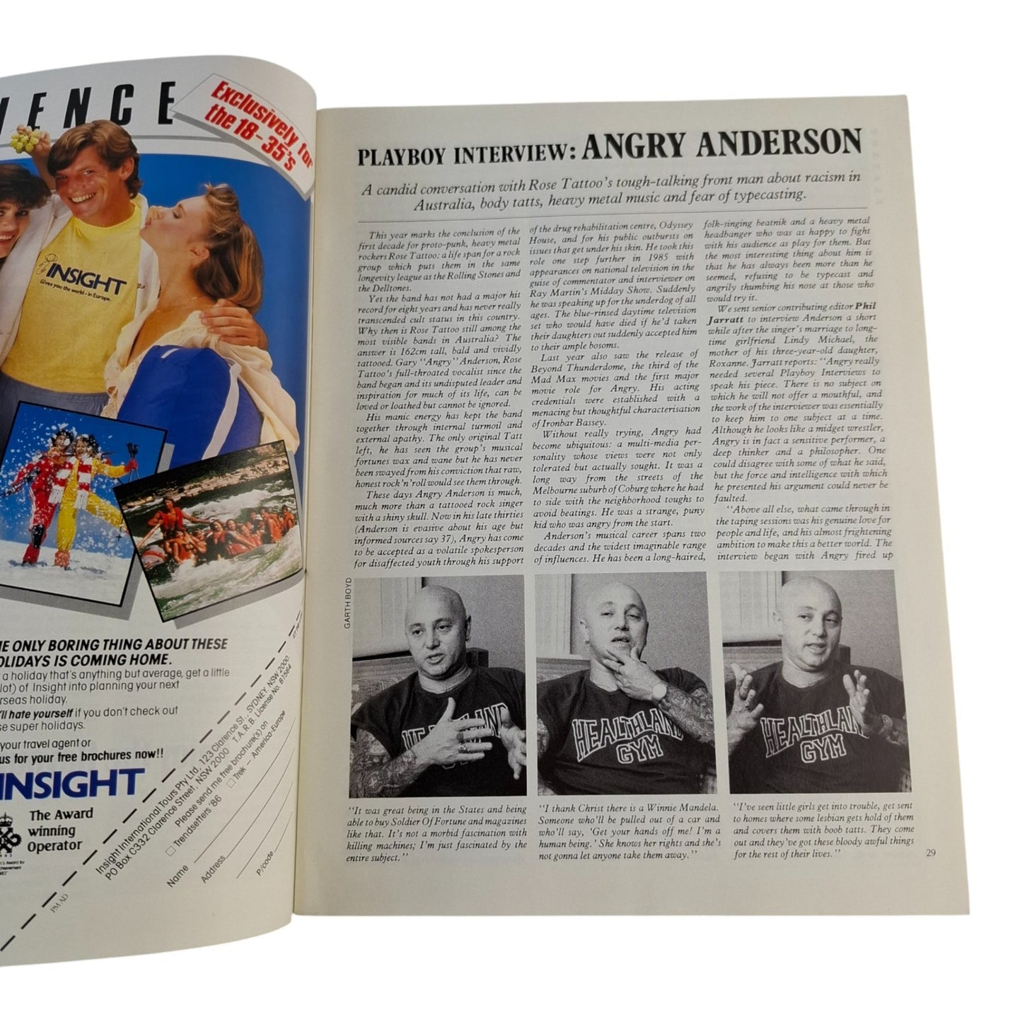 Australian Playboy Magazine May 1986 Linda Dubbeldeman Angry Anderson Joe Bugner
