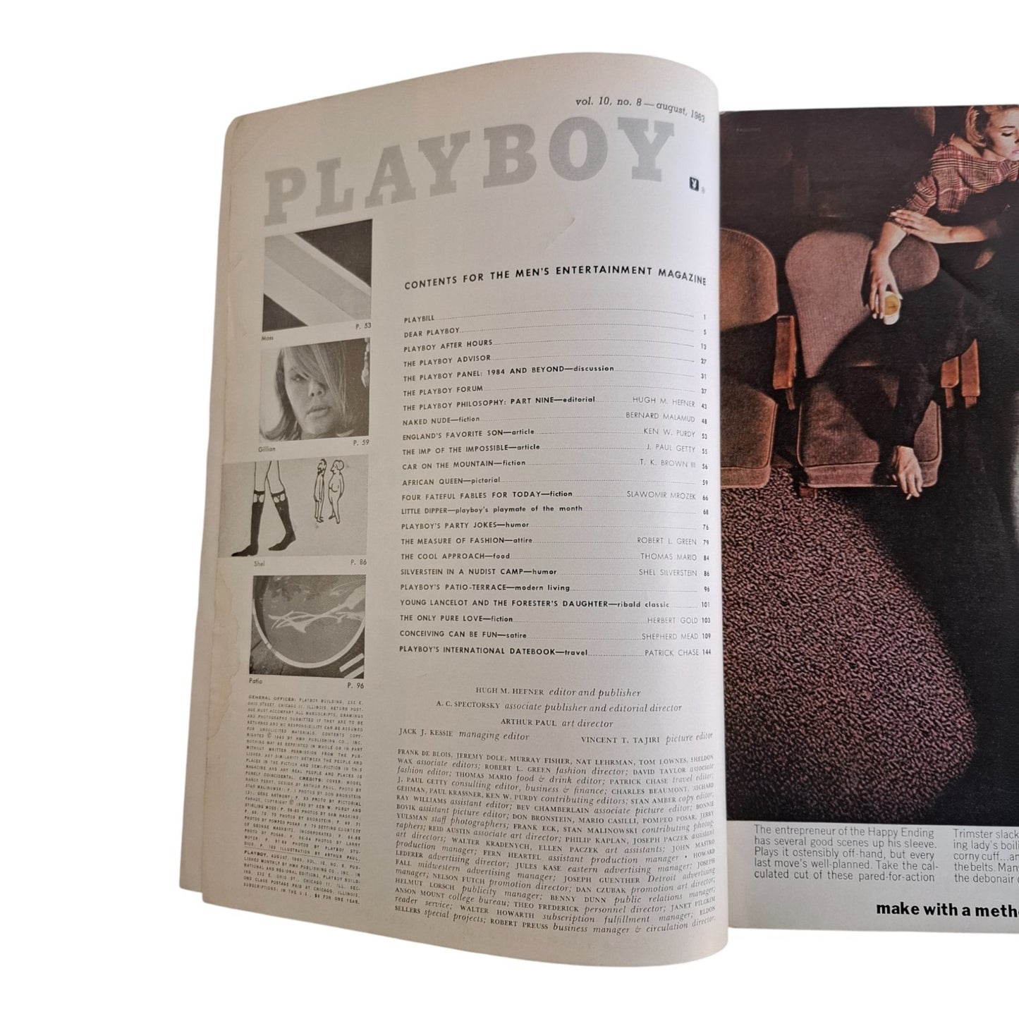 Playboy Magazine August 1963 Nancy Perry / Phyllis Sherwood