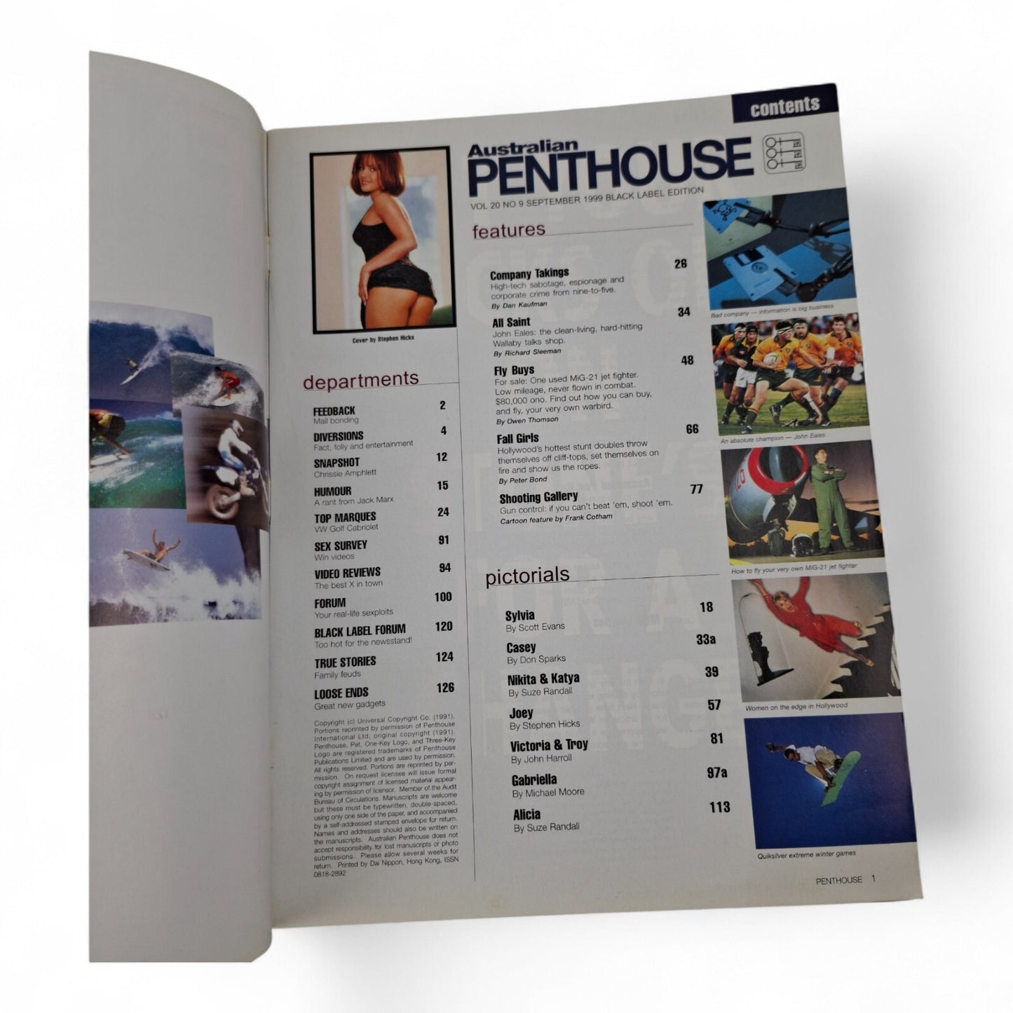 AUSTRALIAN PENTHOUSE Men's Magazine Black Label September 1999