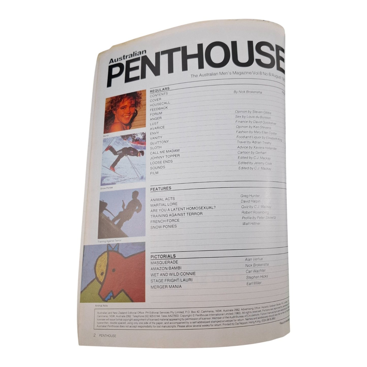 Australian Penthouse Magazine August 1987 Bambi