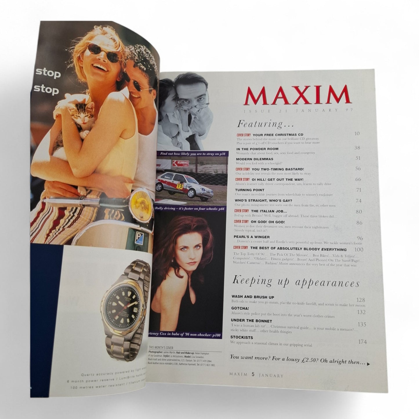 MAXIM - The Magazine For Men Issue 21 January 1997 LISA SNOWDON, COURTENEY COX