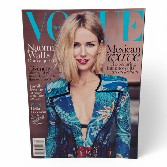 Vogue Australia Fashion Magazine October 2015 Features Naomi Watts