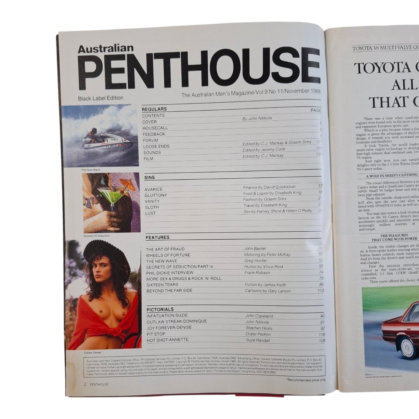 Australian Penthouse Magazine November 1988 Dominique