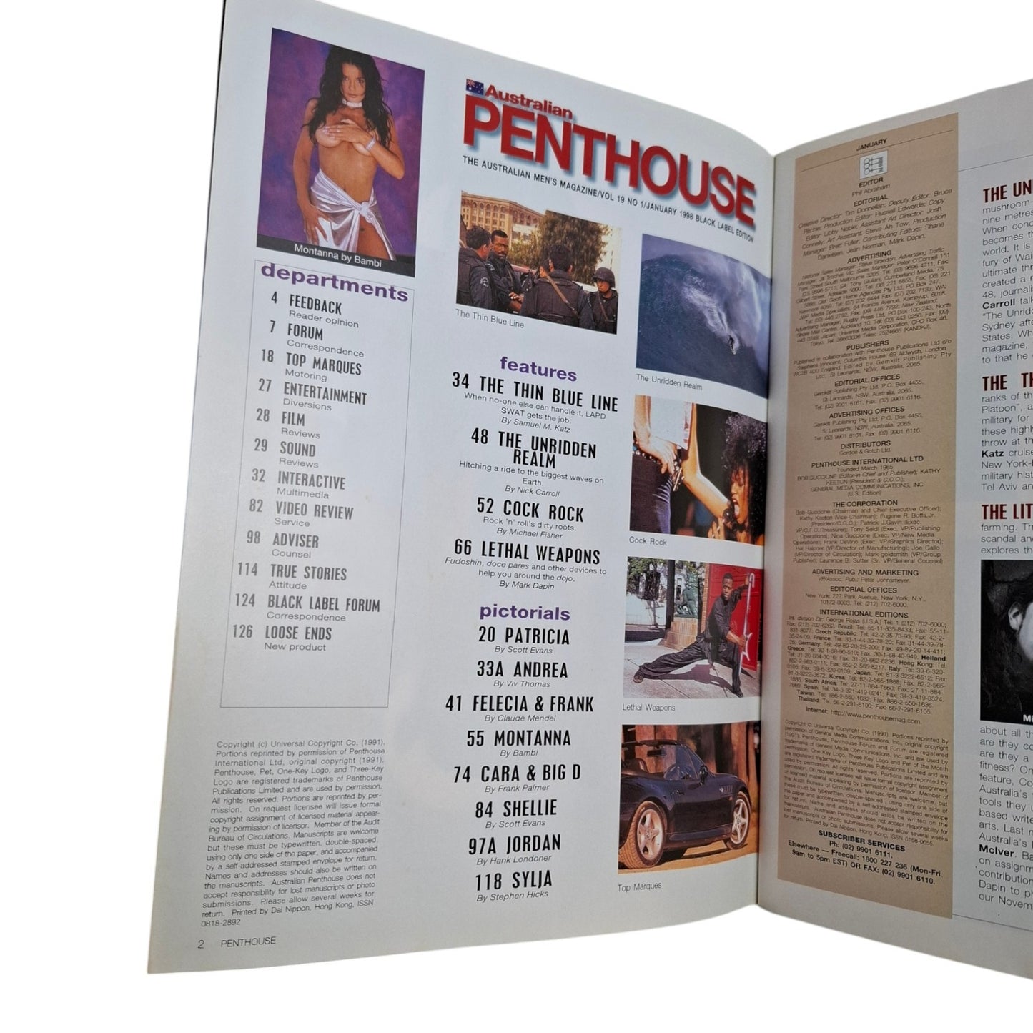 Australian Penthouse Magazine January 1998 Montanna / Andrea Parker