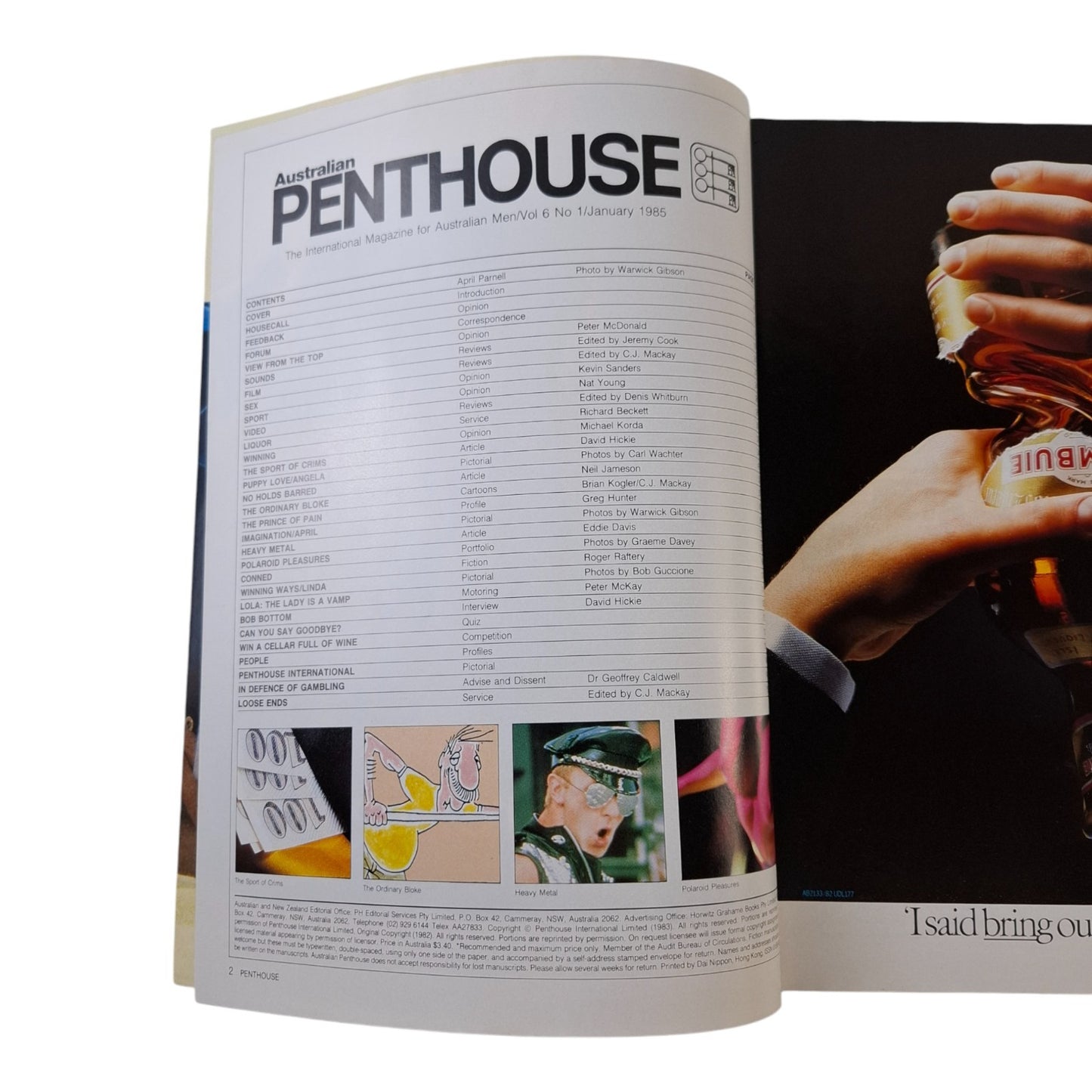 Australian Penthouse Magazine January 1985 April Parnell / Angela Mineo