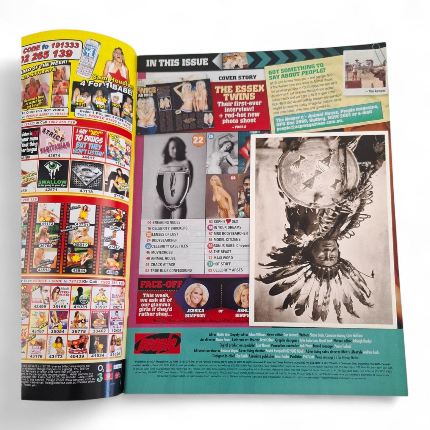 People Magazine Australia December April 16th 2007 Essex Twins