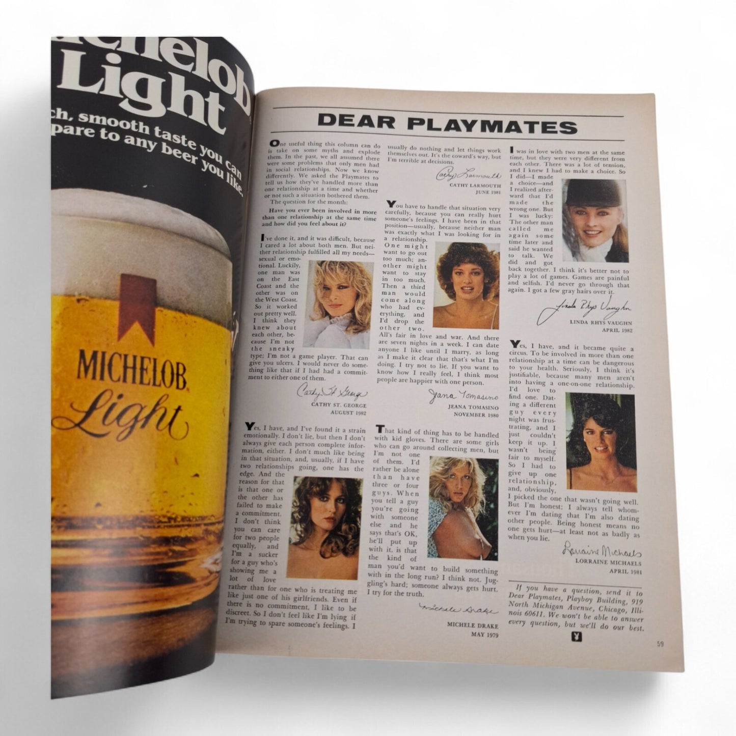 PLAYBOY Magazine November 1982 Lorraine Michaels / Marlene Janssen
