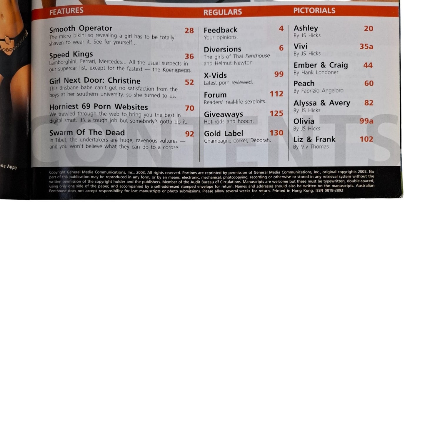 AUSTRALIAN PENTHOUSE  Magazine July 2005 Peach