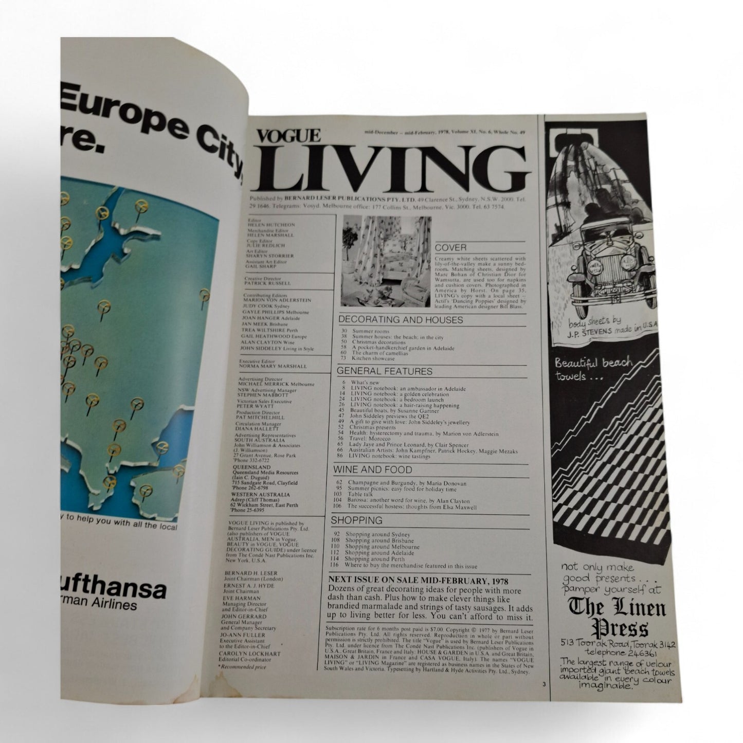 Vintage Vogue Living Australian Magazine - No. 6 1977