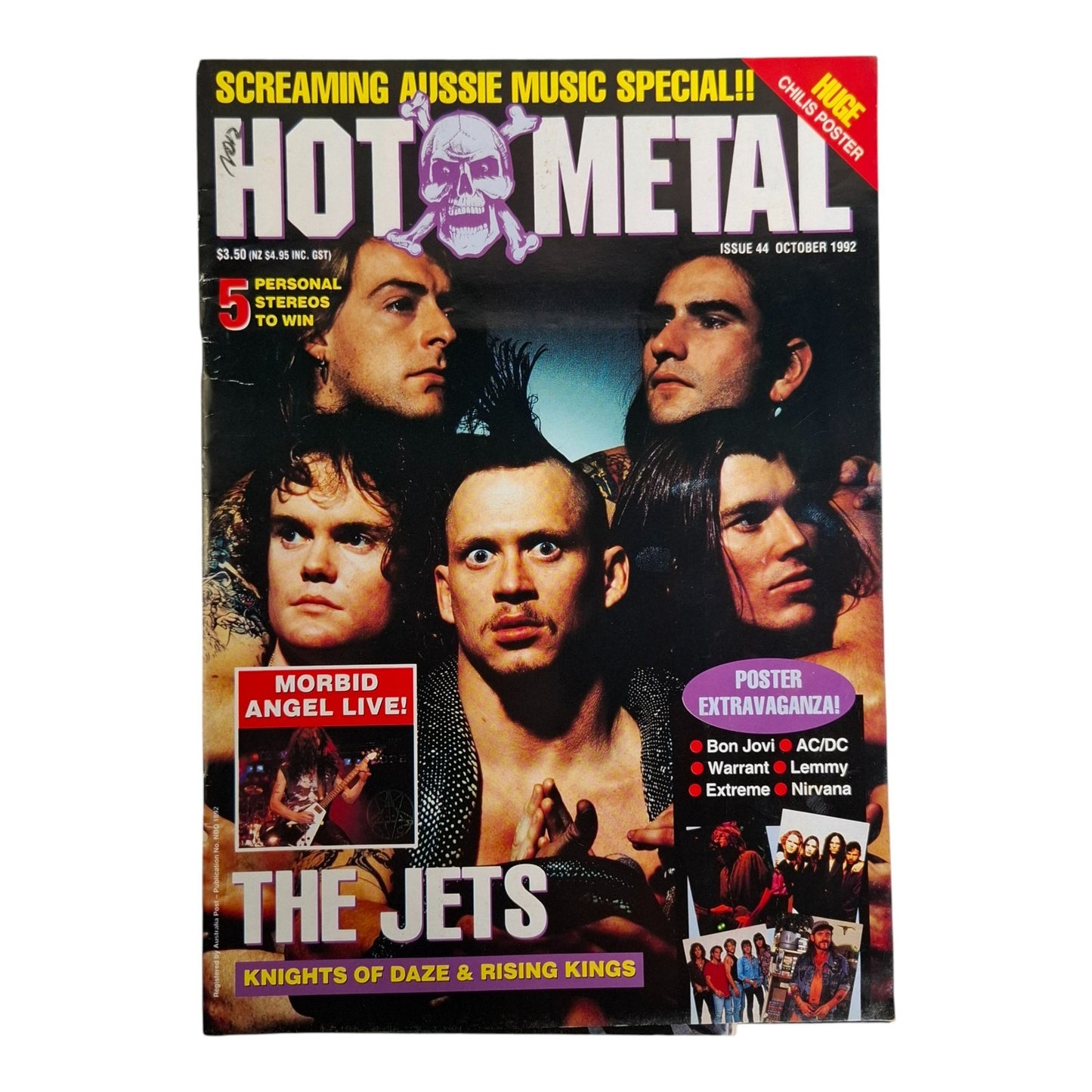 Hot Metal #44 Music Magazine October 1992 The Screaming Jets / Lemmy / AC/DC