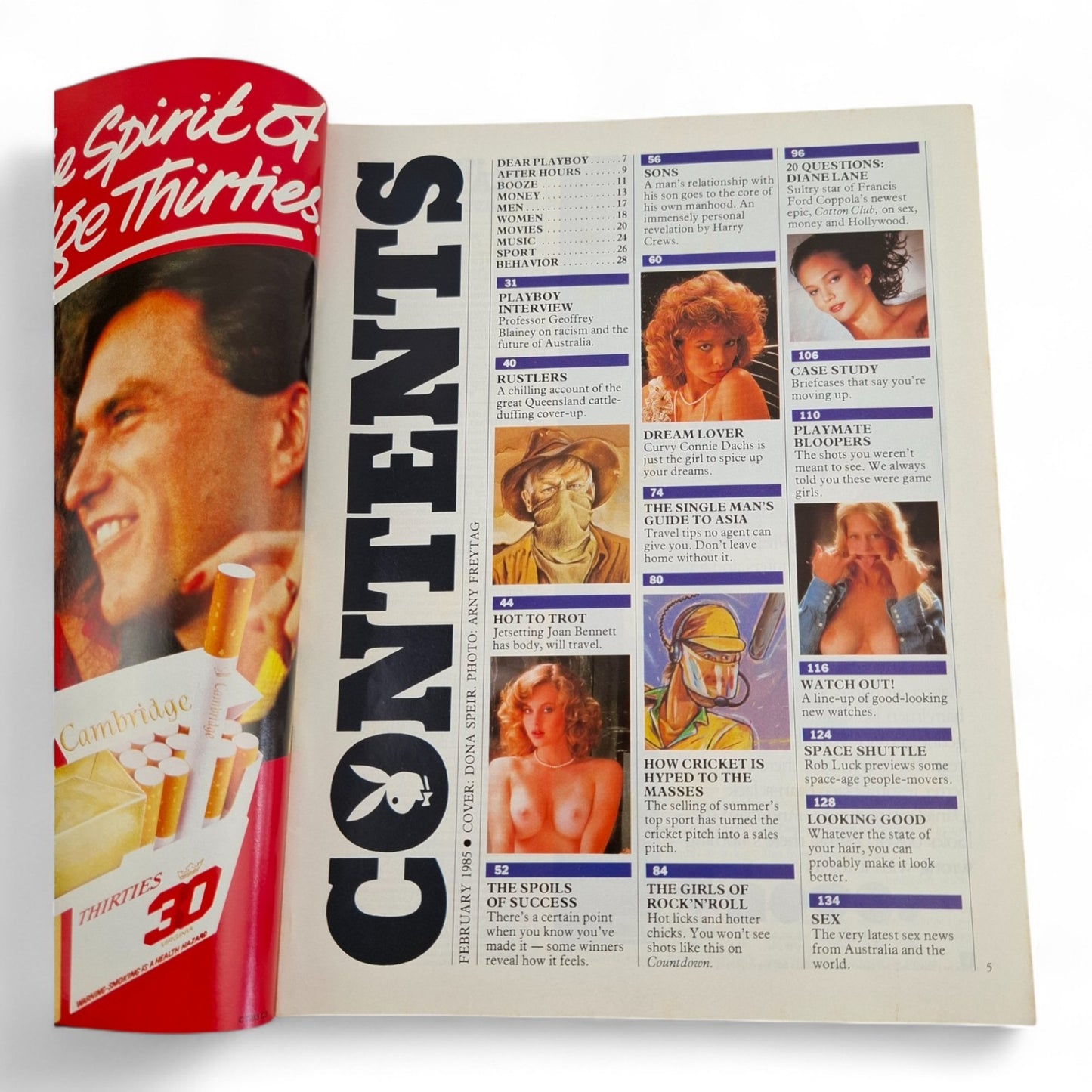 Australian Playboy - February 1985 - Dona Speir, Diane Lane + Geoffrey Blainey