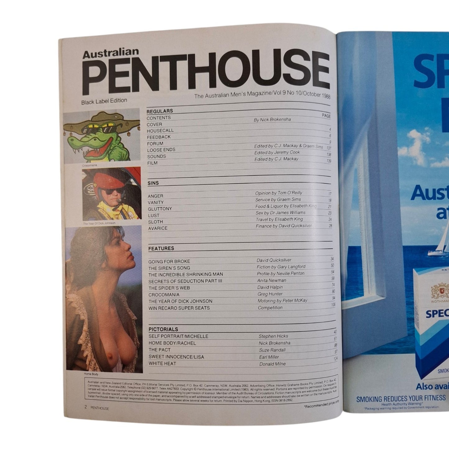 AUSTRALIAN PENTHOUSE Magazine October 1988 Rachel Byrne / Michelle Deakin