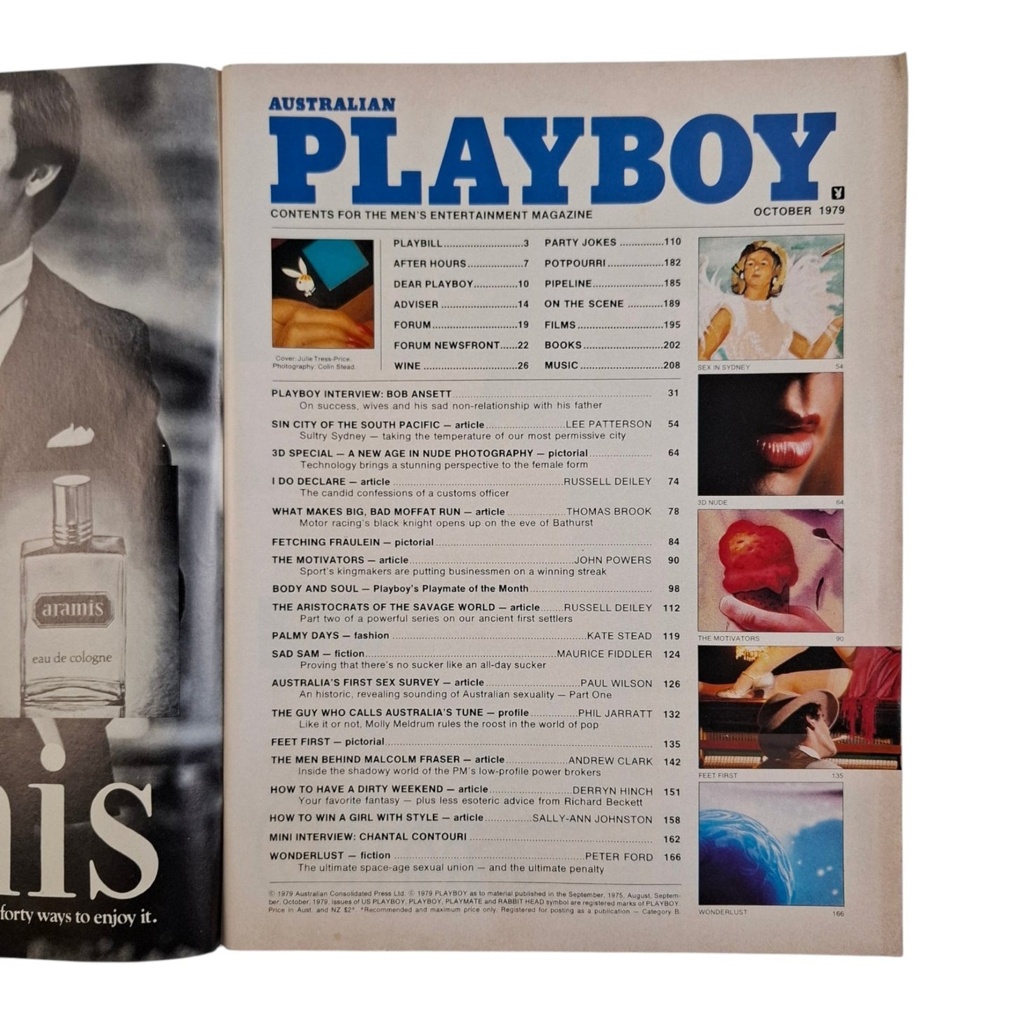 Australian Playboy magazine - October 1979 - Julie Tress-Price , No 3D Glasses