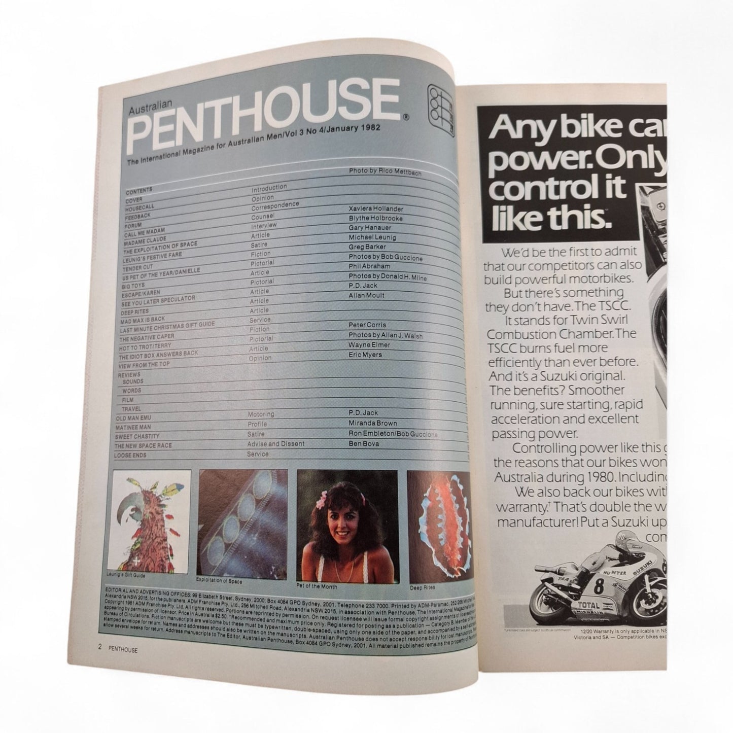 AUSTRALIAN PENTHOUSE January 1982 Vol. 3 No. 4 Men's Magazine Danielle Deneux