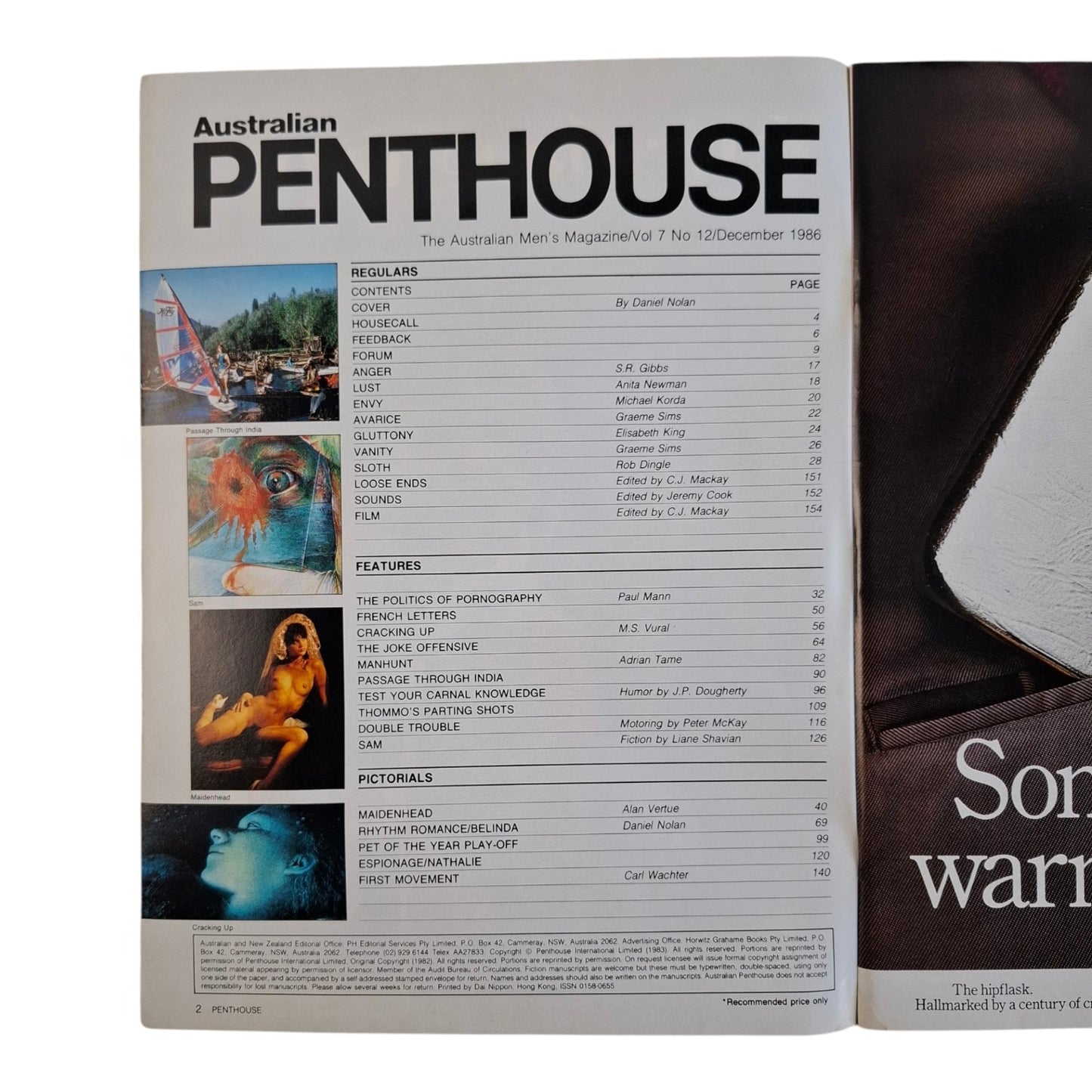 AUSTRALIAN PENTHOUSE Men's Magazine December 1986 Belinda White / Maidenhead