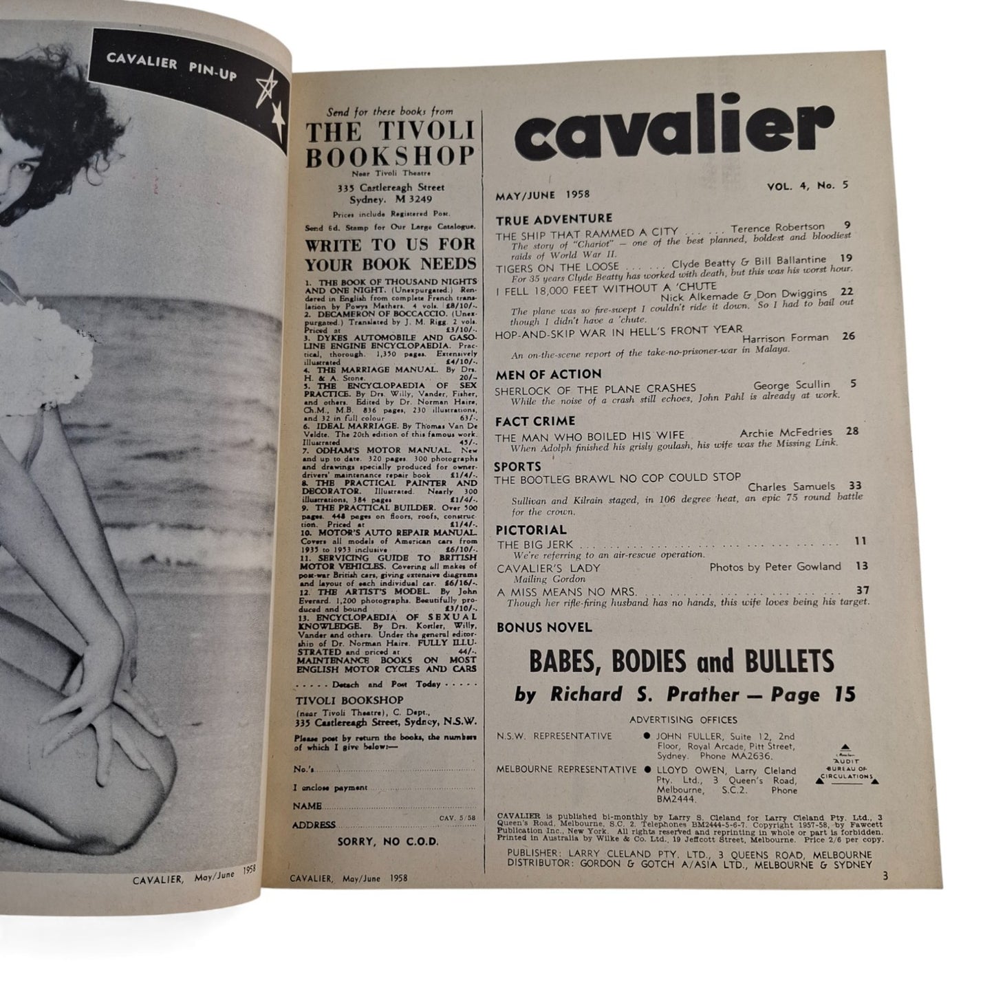 Cavalier Magazine Australia For Men June 1958 Vol. 4 No. 5 Meiling Gordon