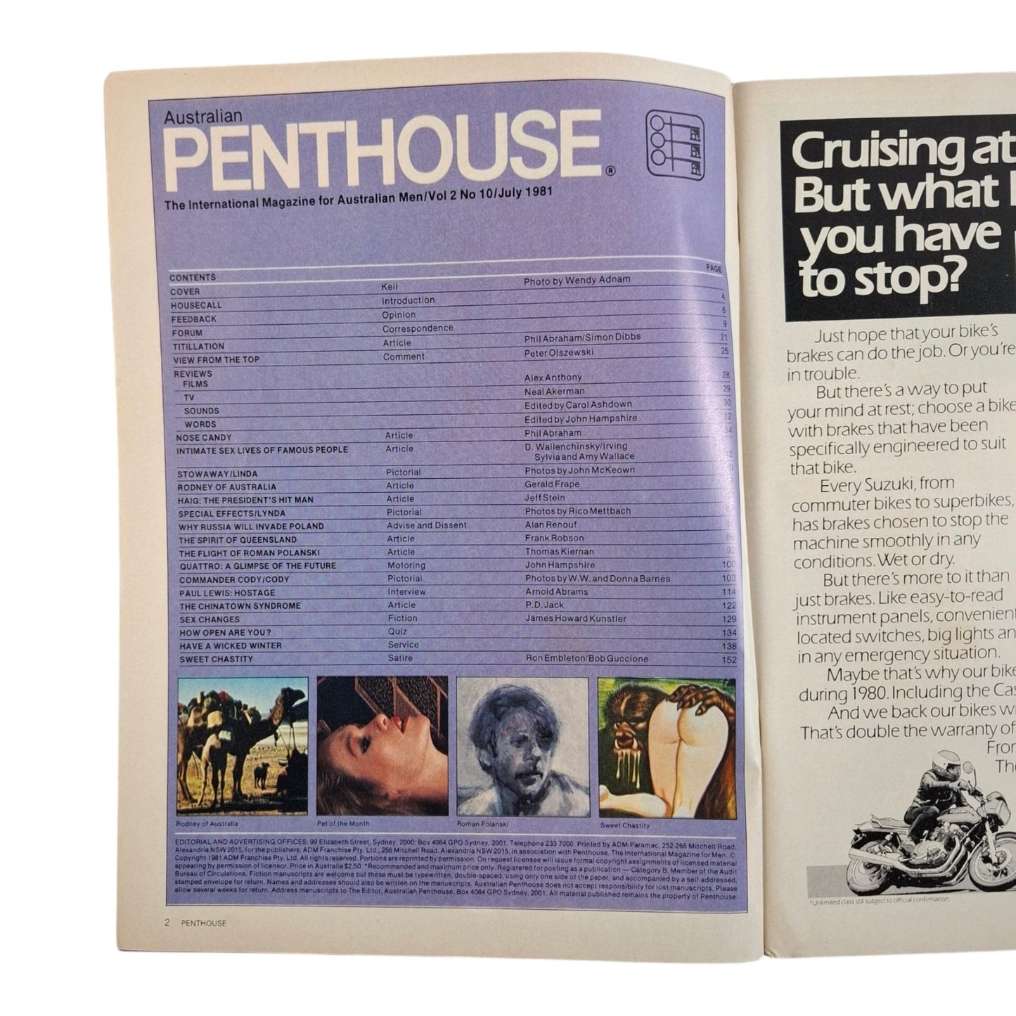 Australian Penthouse Magazine July 1981 Cody Carmack / Lynda Leftwich
