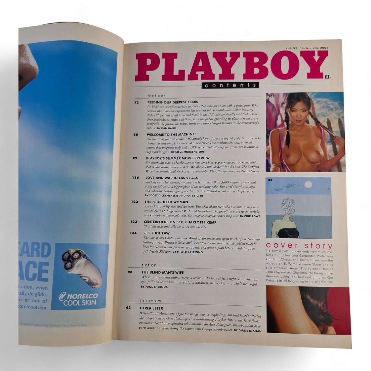 Playboy Magazine June 2004 Charisma Carpenter, Derek Jeter