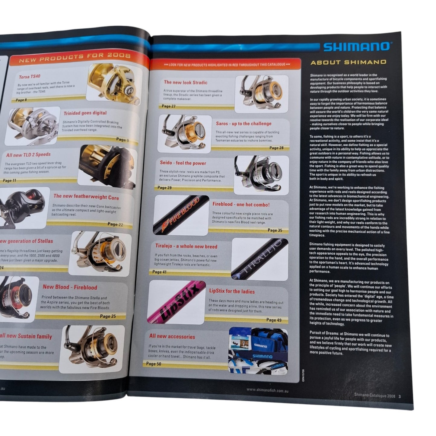 2008 Shimano Fishing Tackle Product Catalouge Old Fishing Tackle NEW
